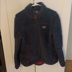 LL bean fuzzy zip up